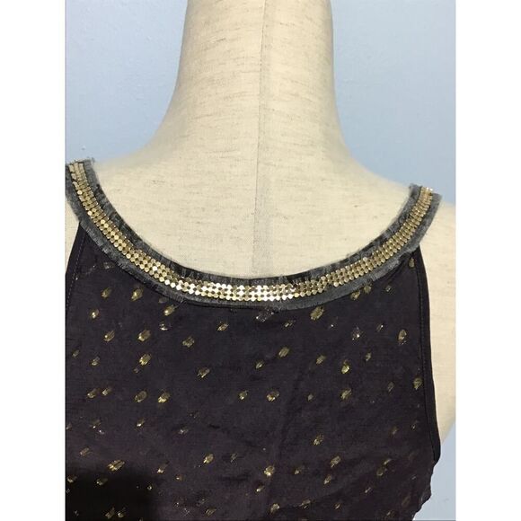 Free People Black & Gold Metallic Ruffle Tunic - Picture 5 of 8